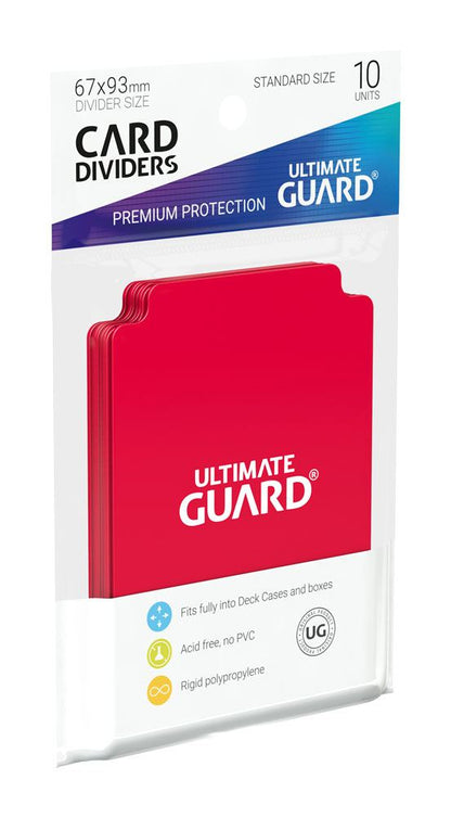 Ultimate Guard Card Dividers Standardstørrelse (10) - Rødt