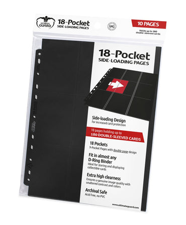 Ultimate Guard 18-Pocket Pages Side-Loading (10) - Black