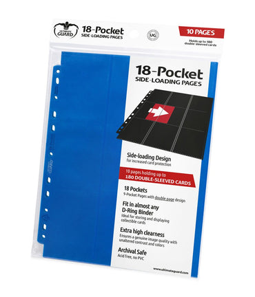 Ultimate Guard 18-Pocket Pages Side-Loading (10) - Blue