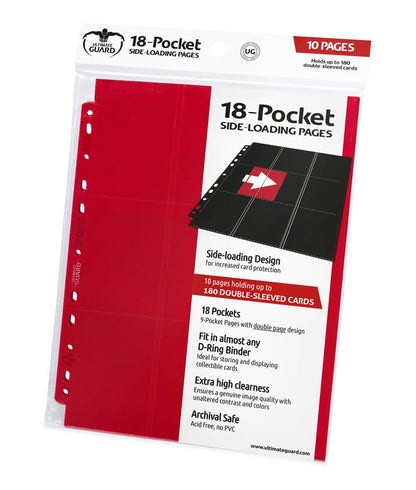 Ultimate Guard 18-Pocket Pages Side-Loading (10) - Red