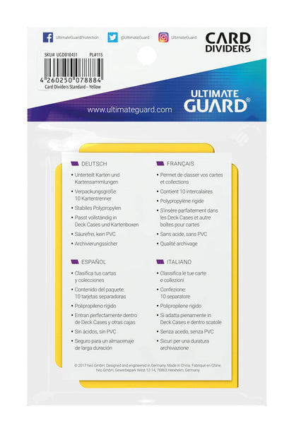 Ultimate Guard Card Dividers Standardstørrelse (10) - Gul