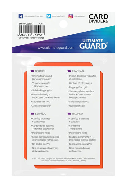 Ultimate Guard Card Dividers Standaardgrootte (10) - Oranje
