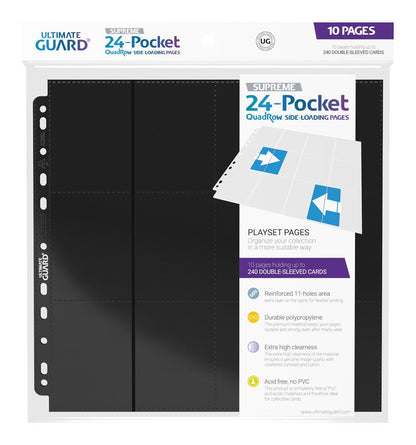 Ultimate Guard 24-Pocket Quadrow Pages sidobelastning (10)-svart