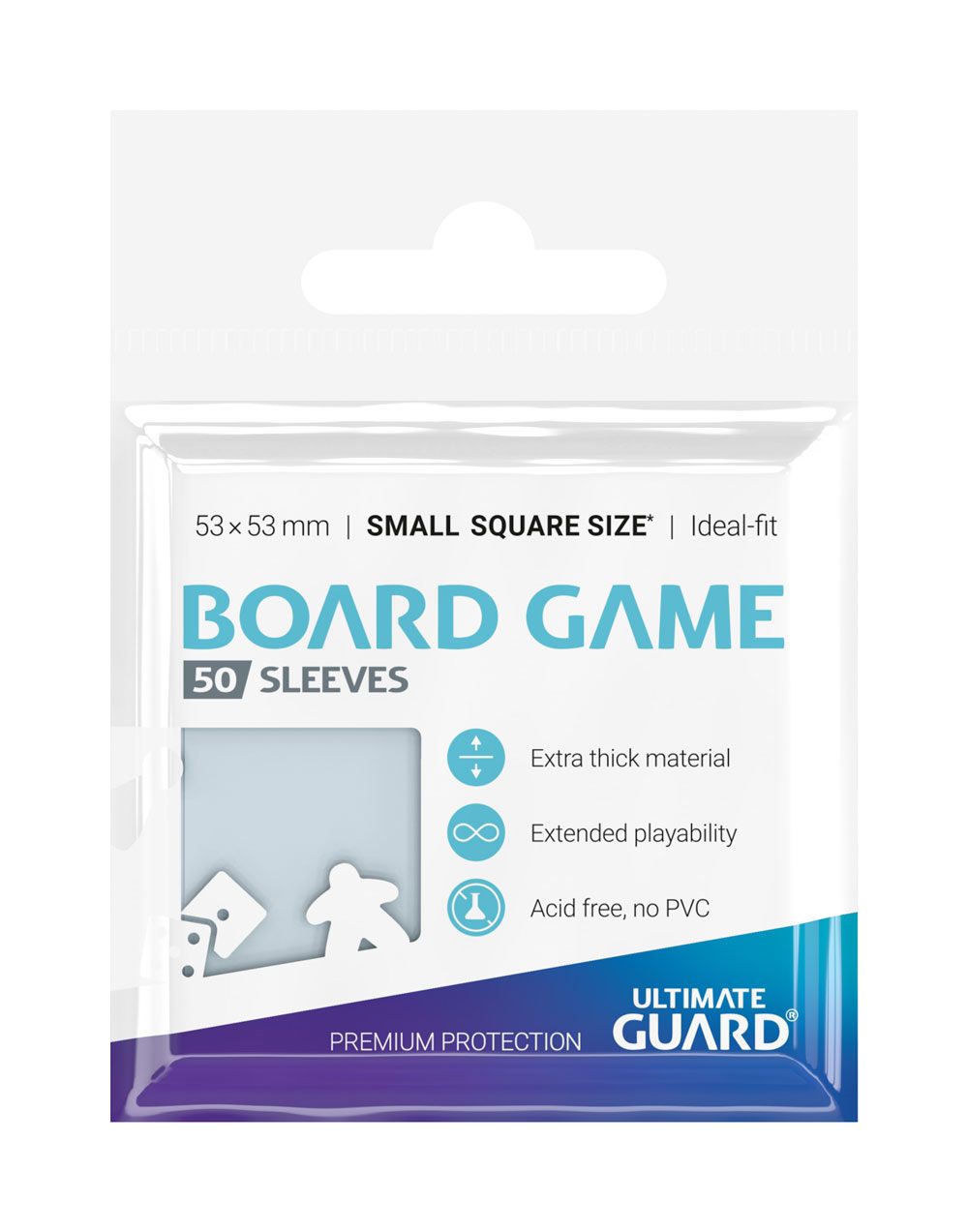 Manches premium Ultimate Guard pour cartes de jeu de société Small Square (50)