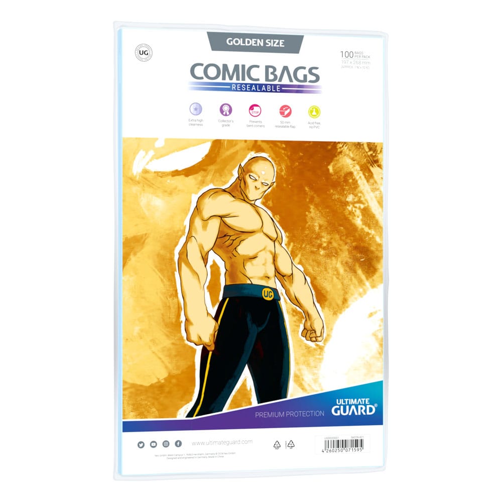 Sacs de bandes dessinées Ultimate Guard refermables (100) - Golden Taille