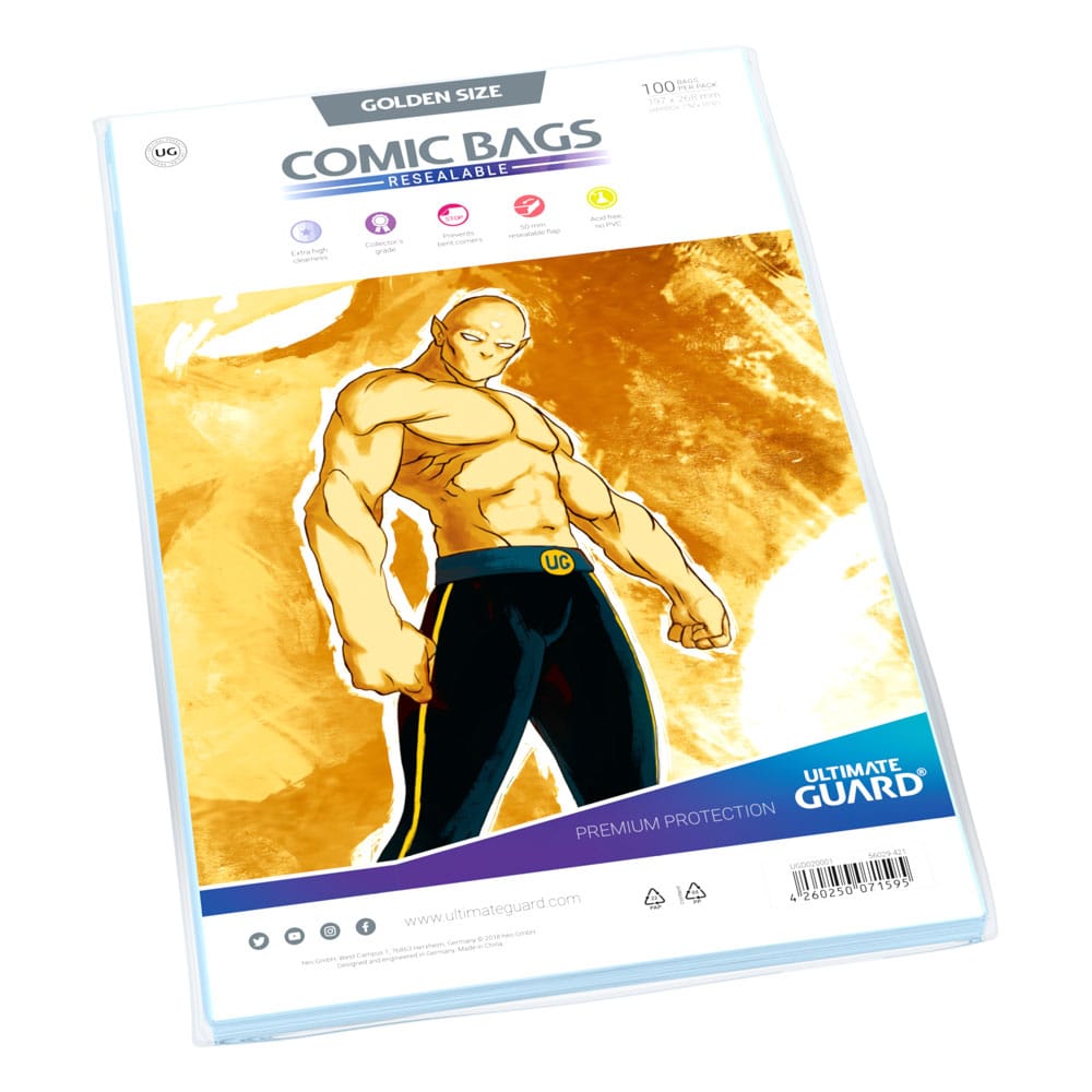 Sacs de bandes dessinées Ultimate Guard refermables (100) - Golden Taille