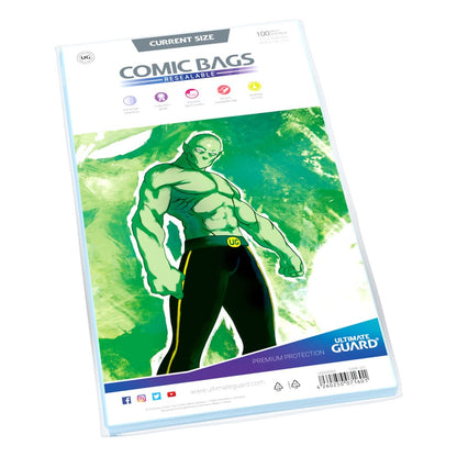 Ultimate Guard Comic Bags Polalable (100) - Nåværende størrelse