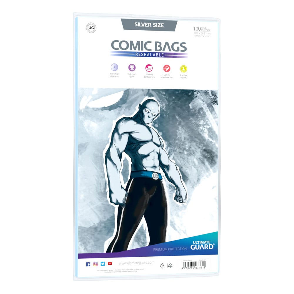 Ultimate Guard Comic Bags Realable (100) - Sølvstørrelse