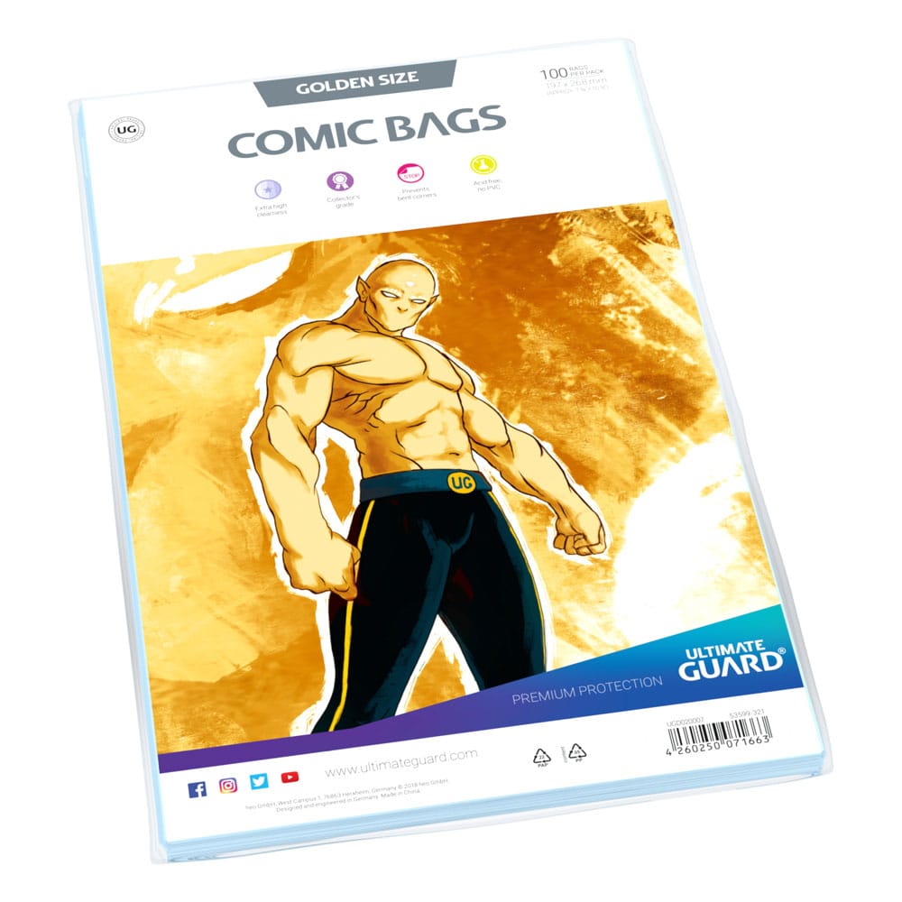 Ultimate Guard Comic Bags Standard (100) - Gylden størrelse