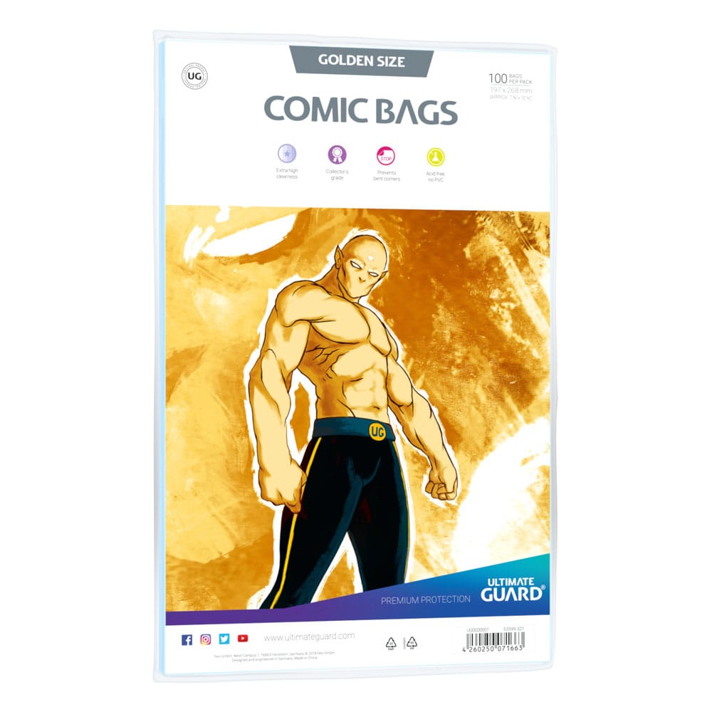 Ultimate Guard Comic Bags Standard (100) - Gylden størrelse
