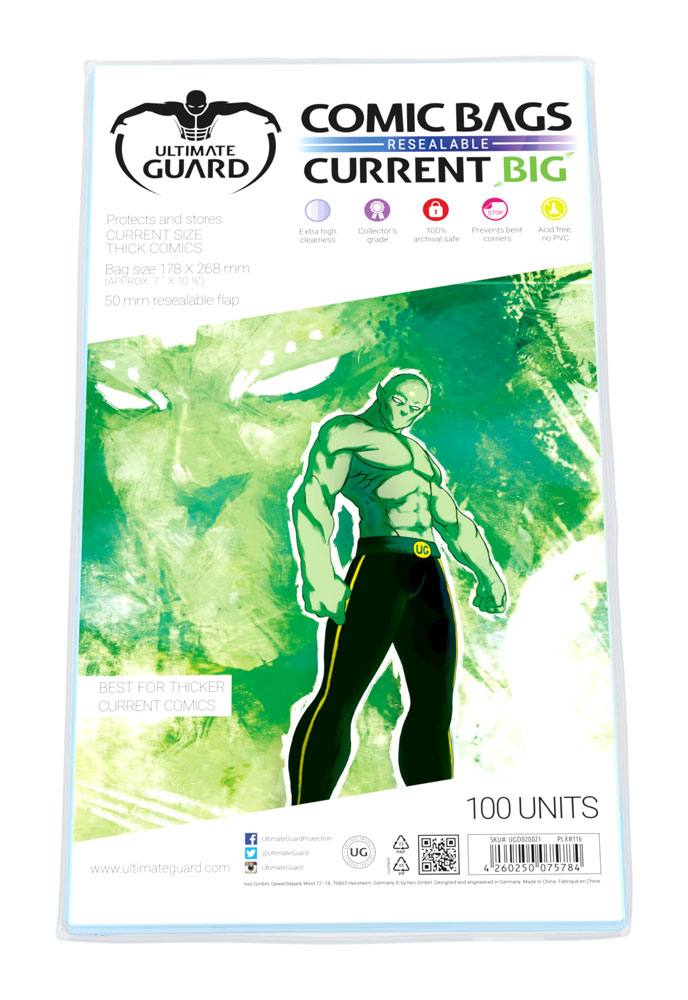 Ultimate Guard Comic Bags genlydelige (100) - Aktuel stor størrelse