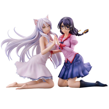 Serie Monogatari Nekomonogatari Statue PVC Tsubasa Hanekawa Set (Re-Run) 19 cm