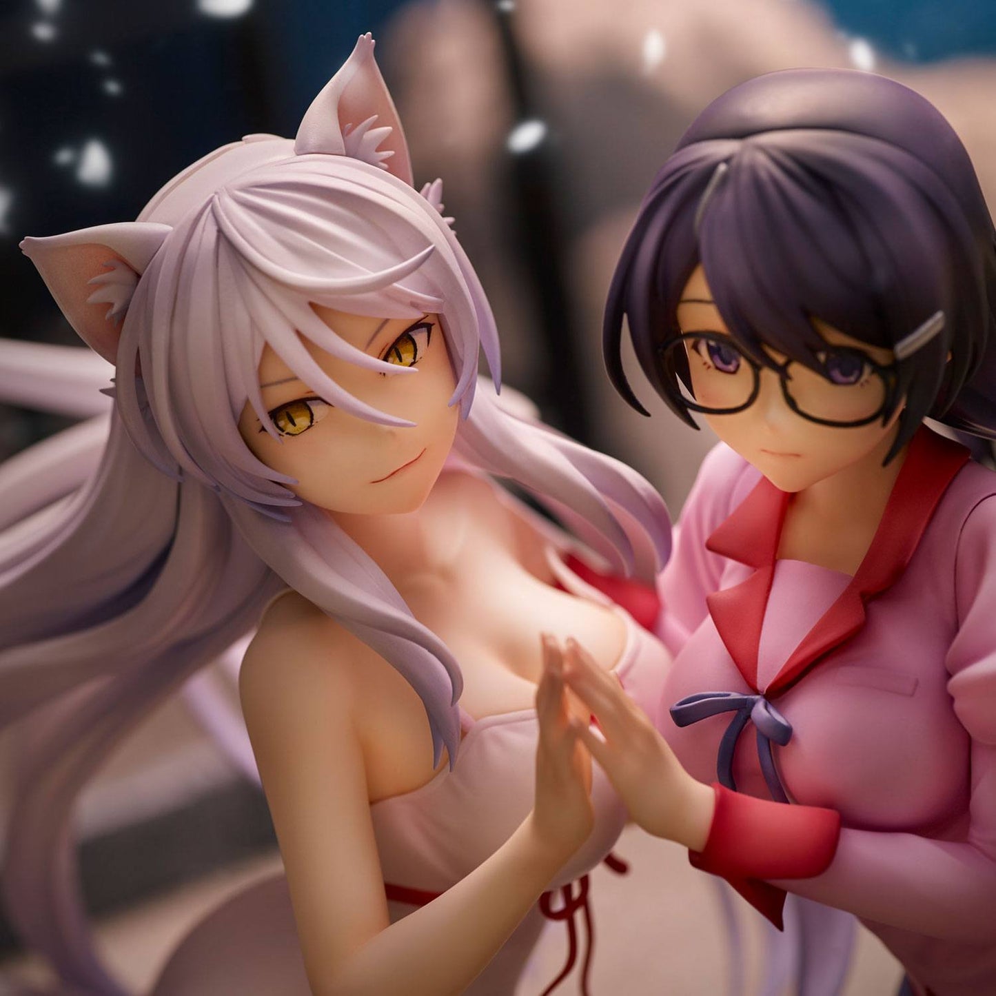 Serie Monogatari Nekomonogatari Statue PVC Tsubasa Hanekawa Set (Re-Run) 19 cm