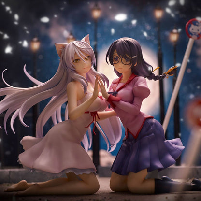 Serie Monogatari Nekomonogatari Statue PVC Tsubasa Hanekawa Set (Re-Run) 19 cm