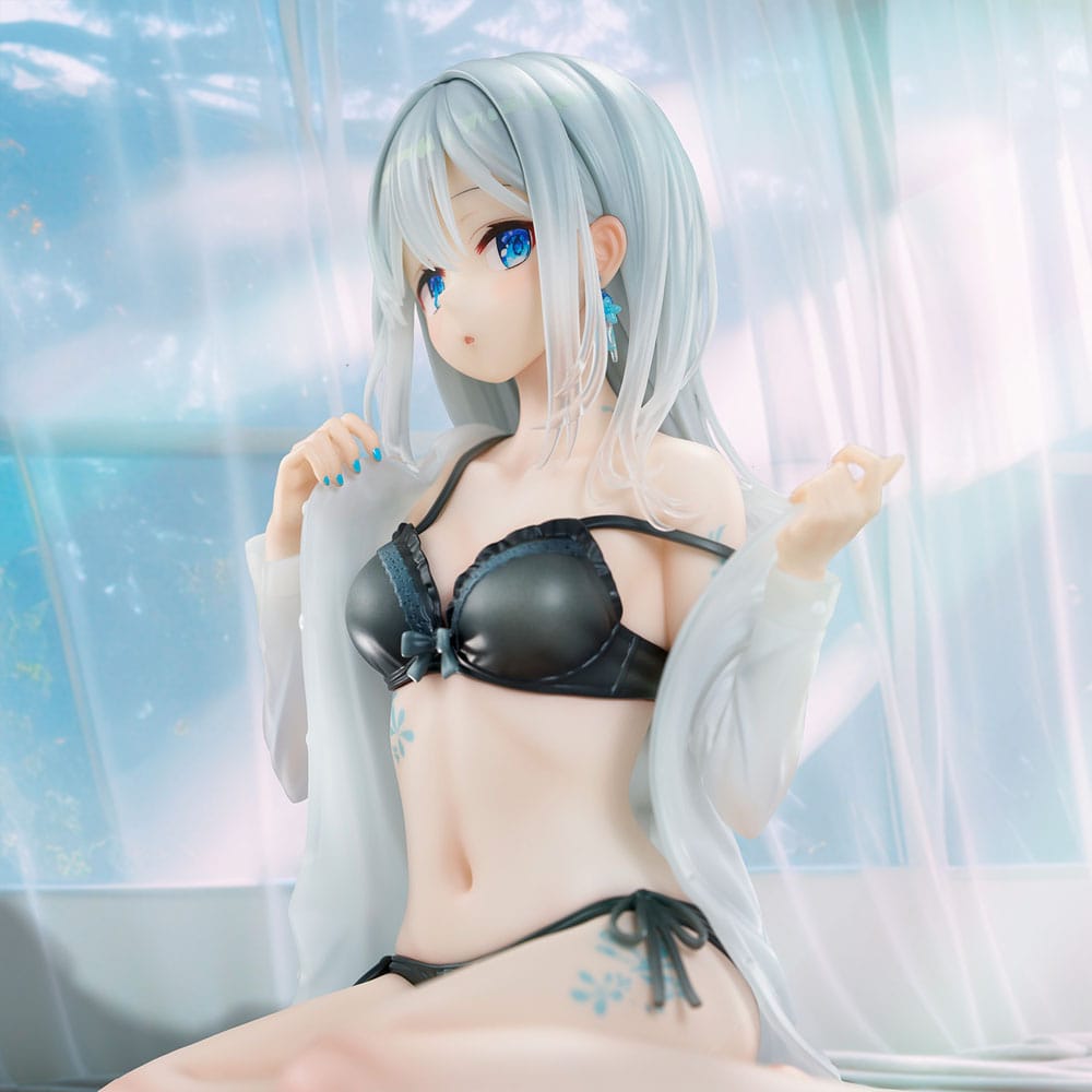 Origineel personage PVC-standbeeld 1/7 Silver-Haired Girl Sky Blue Morning Special Outfit Ver. door Fuumi Illustratie 16 cm