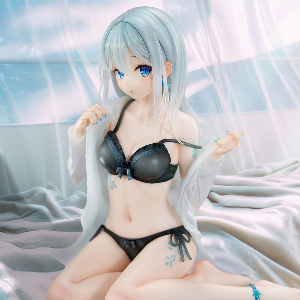 Origineel personage PVC-standbeeld 1/7 Silver-Haired Girl Sky Blue Morning Special Outfit Ver. door Fuumi Illustratie 16 cm