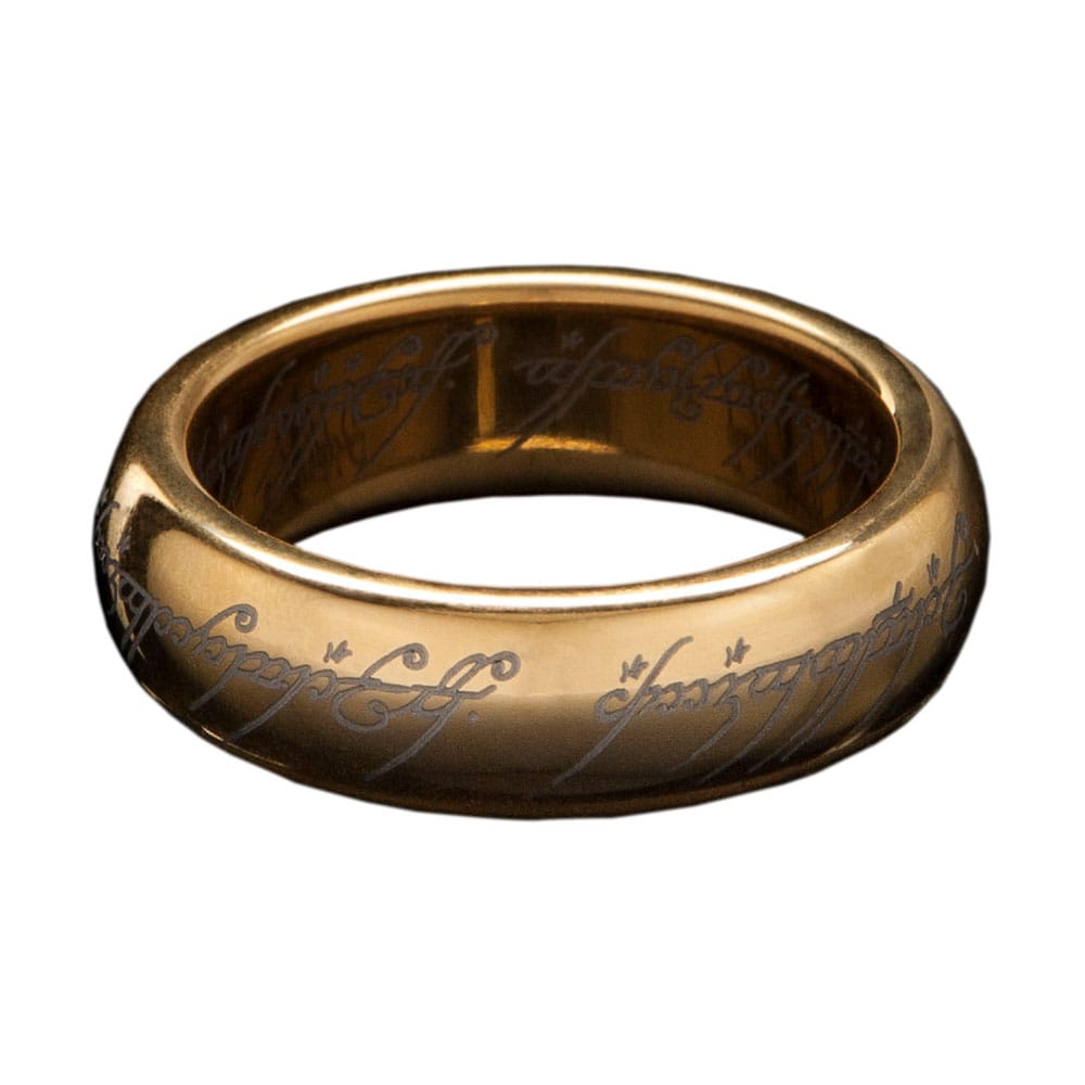 Anello in tungsteno del Signore degli Anelli The One Ring (placcato in oro) Misura 12