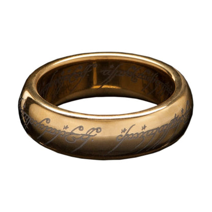 Anello in tungsteno del Signore degli Anelli The One Ring (placcato in oro) Misura 12