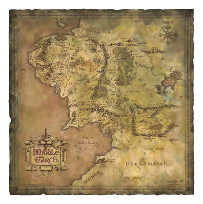 El Señor de los Anillos Lámina en pergamino Mapa de la Tierra Media 59 x 30 cm