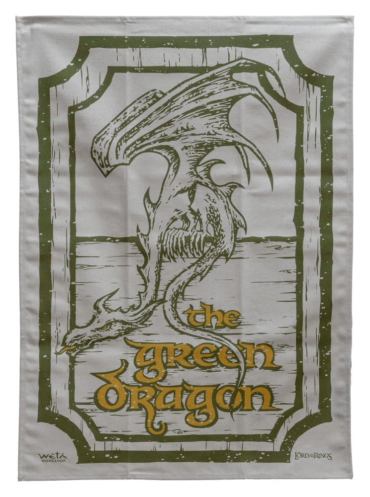 Herr der Ringe Geschirrtuch 2er-Pack, grüner Drache und tänzelndes Pony, 69 cm