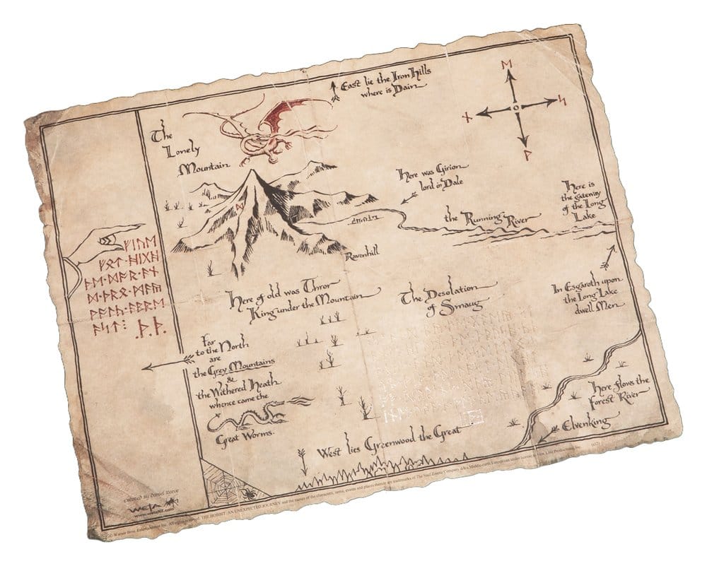 Impression d'art Le Hobbit La carte de Thorin 40 x 30 cm