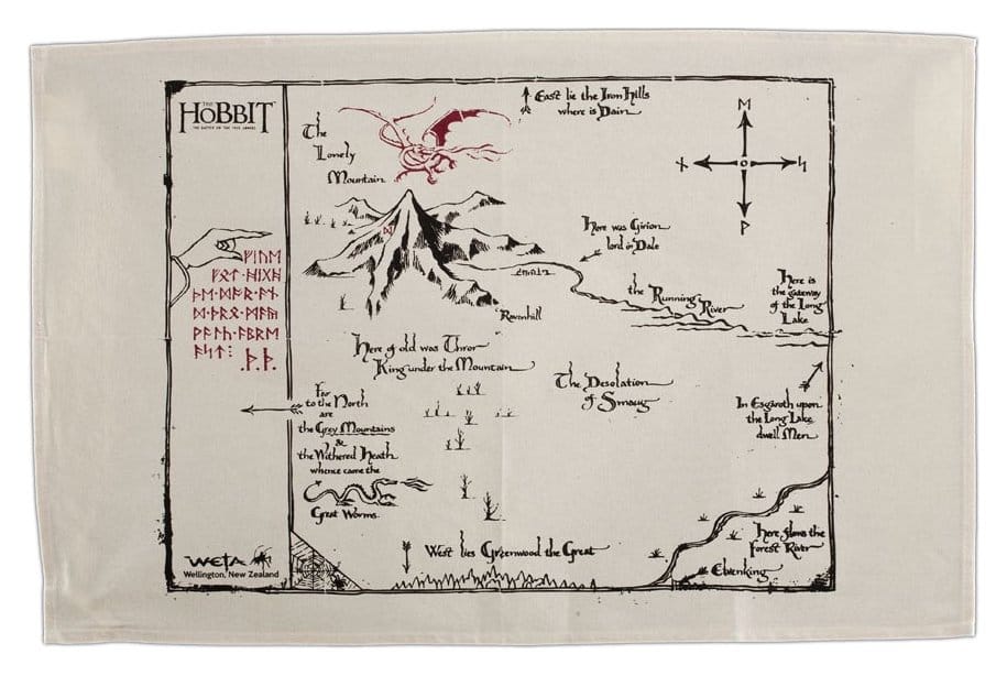 Hobbit Çay Havlusu Thorins Haritası 72 cm