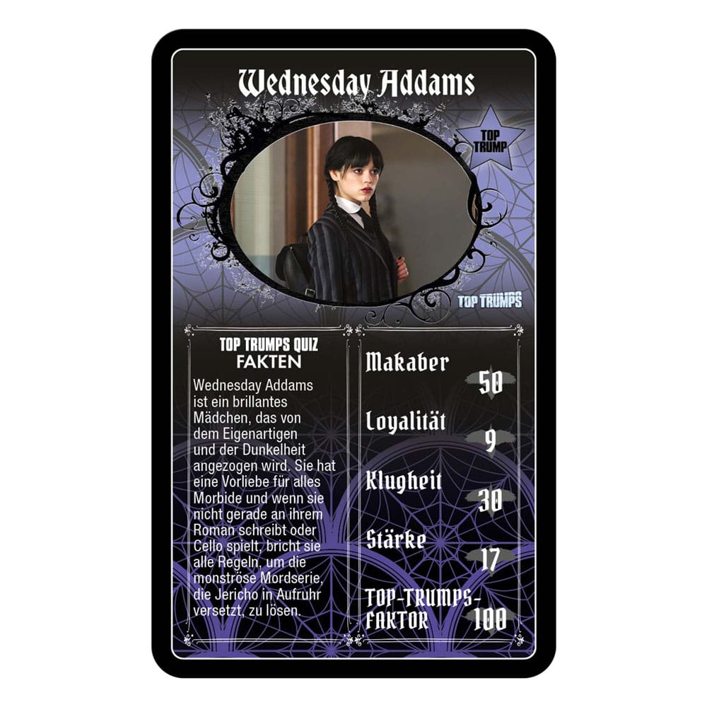 Gioco di carte del mercoledì Top Trumps *Versione tedesca*