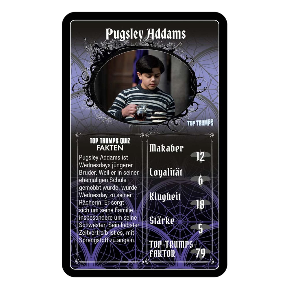 Gioco di carte del mercoledì Top Trumps *Versione tedesca*