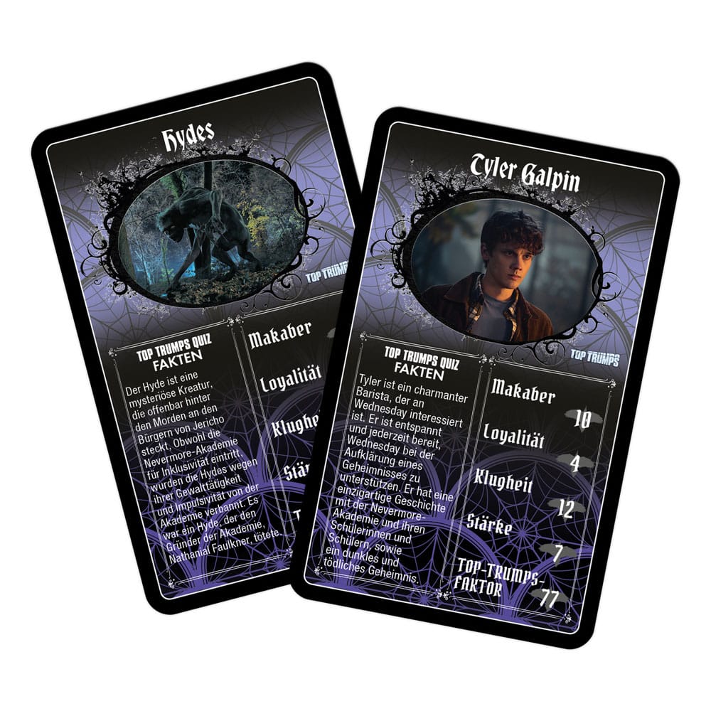 Gioco di carte del mercoledì Top Trumps *Versione tedesca*