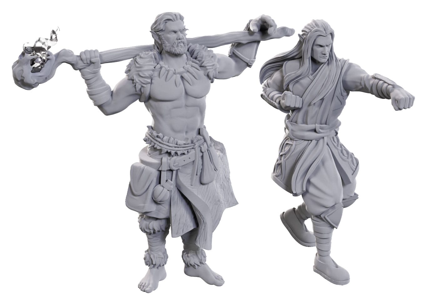 D&amp;D Nolzur's Marvelous Miniatures Ongeverfde Miniaturen 2-Pack Aartsdruïde &amp; Martial Arts Adept