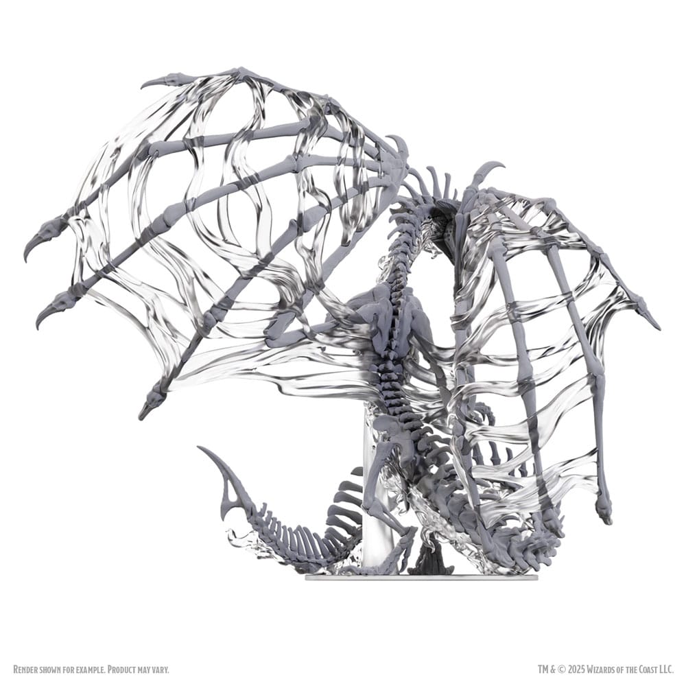 D&D Nolzur's prachtige miniaturen Ongeverfde miniaturen Zwart Dracolich 30 cm