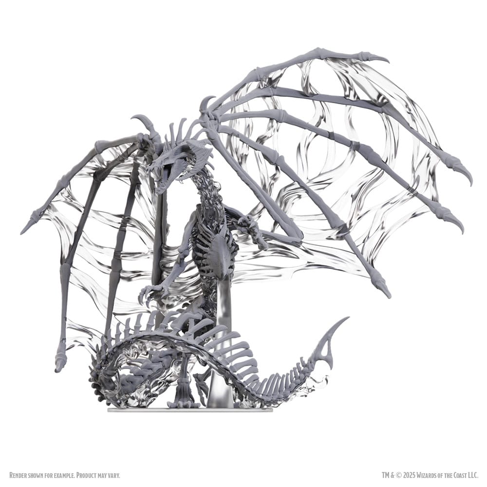 D&D Nolzur's prachtige miniaturen Ongeverfde miniaturen Zwart Dracolich 30 cm