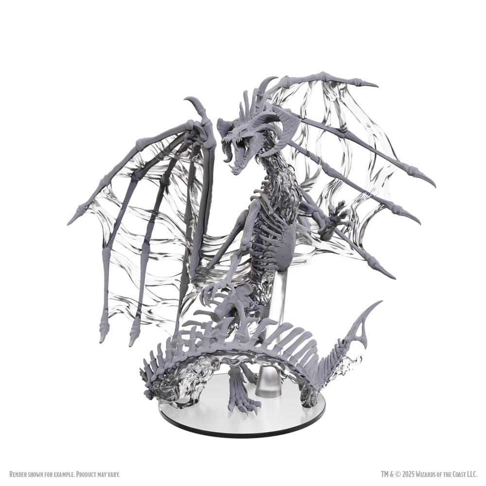 D&D Nolzur's prachtige miniaturen Ongeverfde miniaturen Zwart Dracolich 30 cm