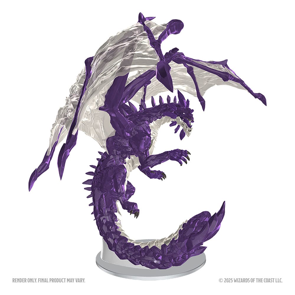 D&D Nolzurs vidunderlige miniaturer Umalede miniaturer Adult Ametyst Dragon 38 cm