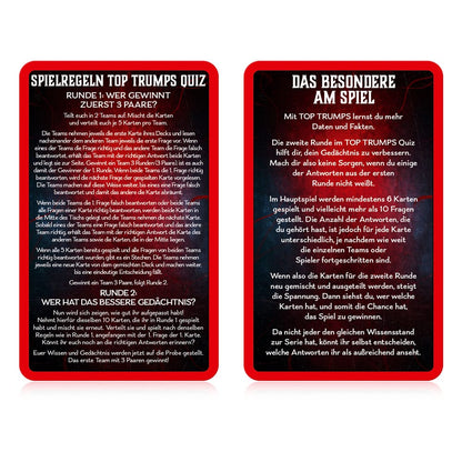 Fremde Things Card Game Top Trumps Quiz *Deutsche Version *