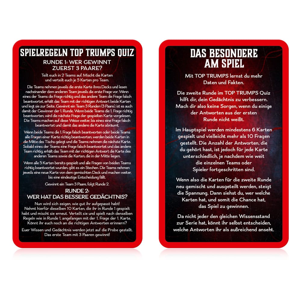 Stranger Things Card Game Top Trumps quiz *tysk versjon *