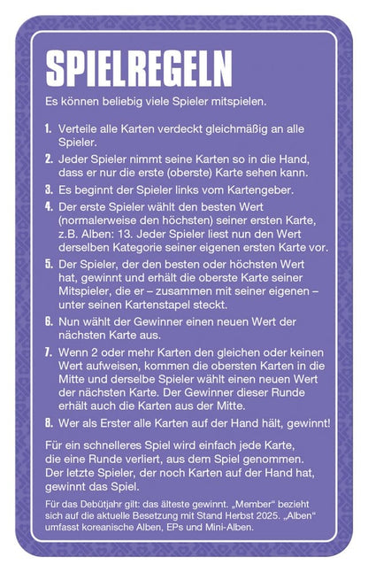 K-Pop Card Game Top Trumps *German Version*