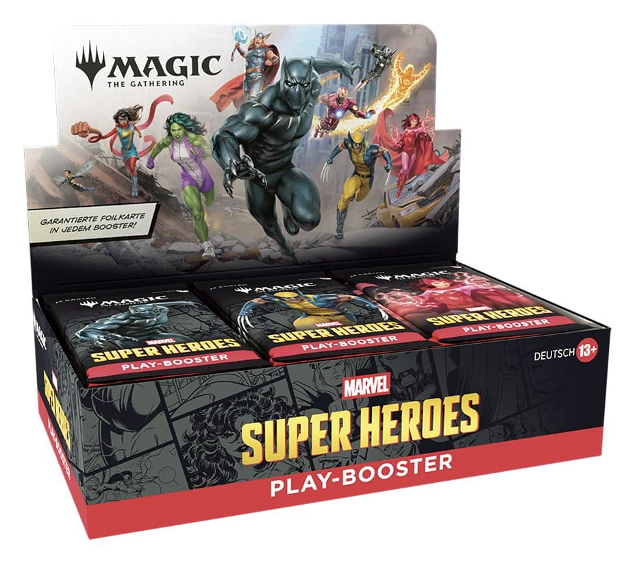 Magic the Gathering Marvel Super Heroes Play Booster Display (30) tedesco