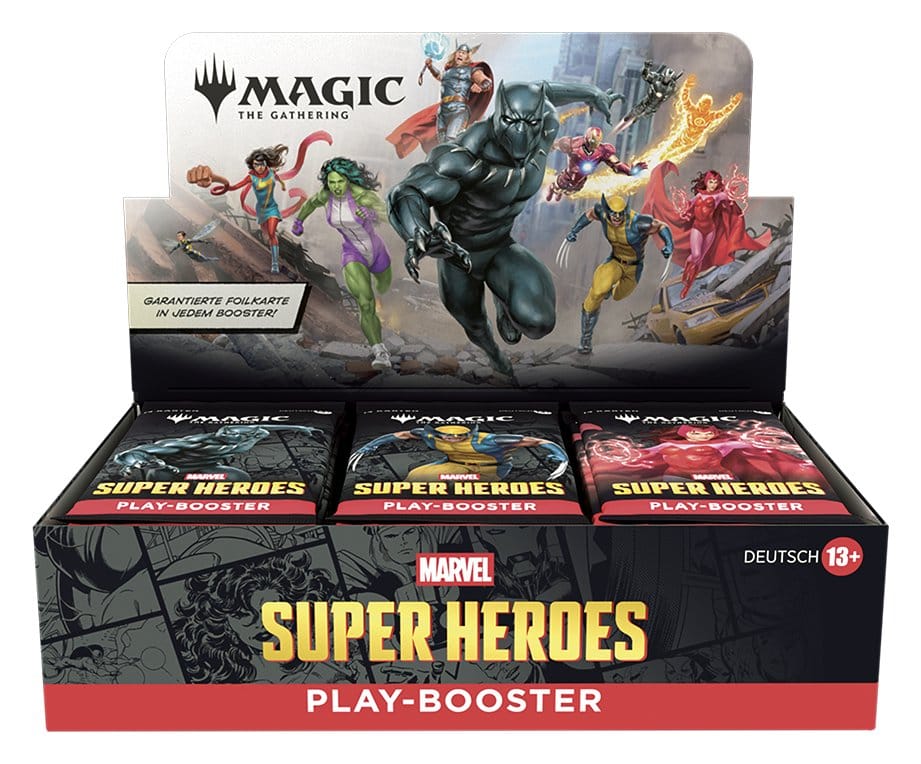 Magic the Gathering Marvel Super Heroes Play Booster Display (30) tedesco