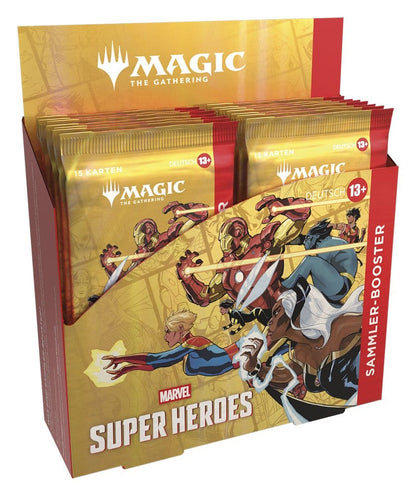 Magic the Gathering Marvel Super Heroes Collector Booster Display (12) tedesco