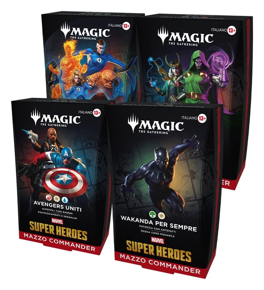 Magic the Gathering Marvel Super Heroes Commander Decks Case (4) talijanski