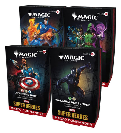 Magic the Gathering Marvel Super Heroes Commander Decks Case (4) talijanski