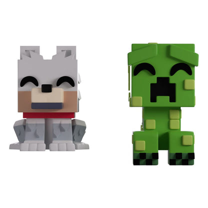 Figurines en vinyle Minecraft Wolf et Creeper Monitor Buddiez