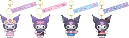 Sanrio Kuromi Cute Outfit Series nøglering med håndrem Kuromi Display (12)